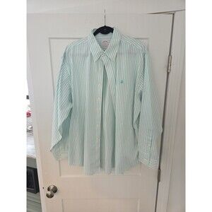 # 175 Vintage Brooks Brothers 346 Men's XL button up dress shirt White/mint